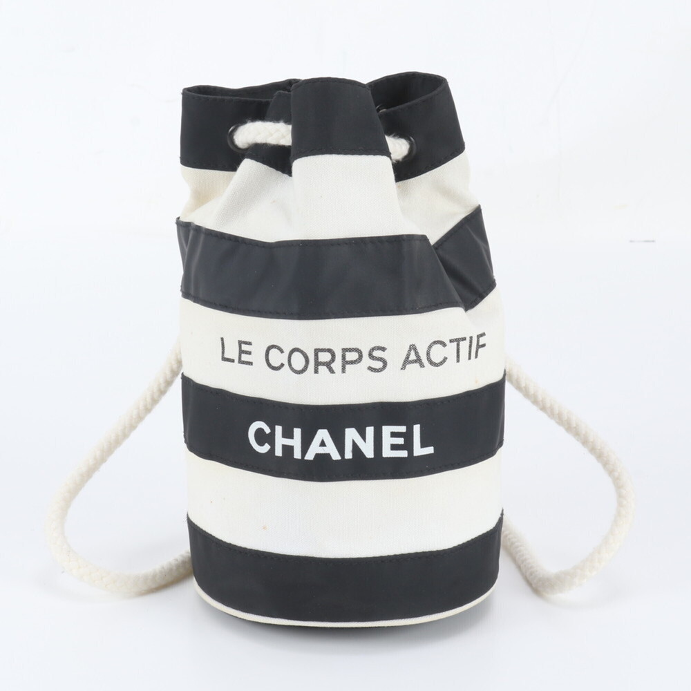 Chanel Striped Shoulder Bag, Pool Tote Handbag for Women